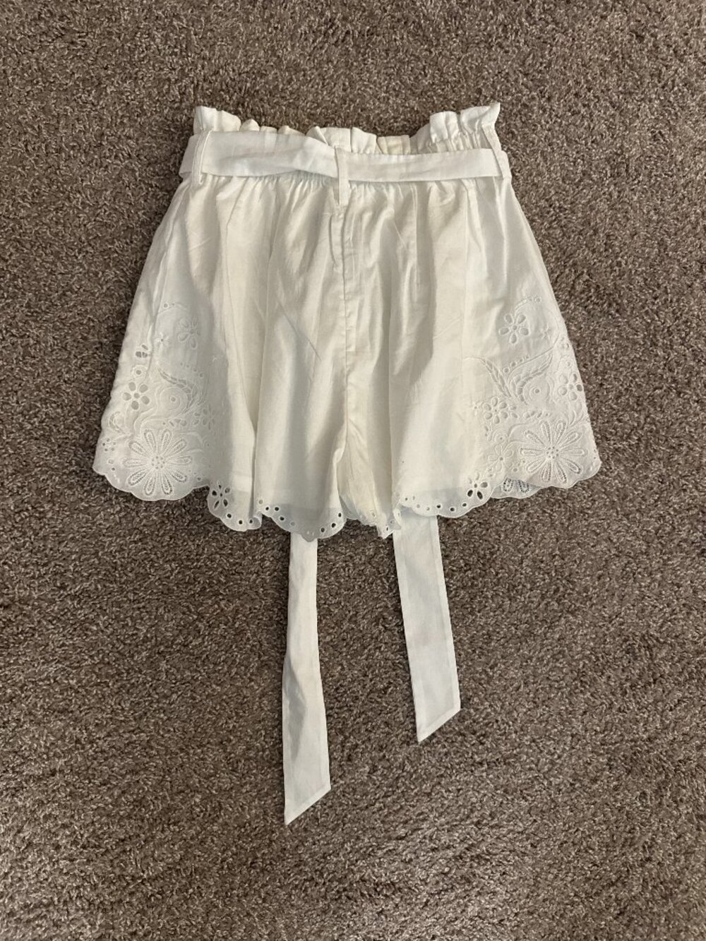 kate spade White Eyelet Skirt with Waist Tie